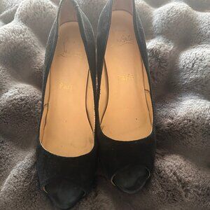 Christian Louboutin Black peep toe Heels